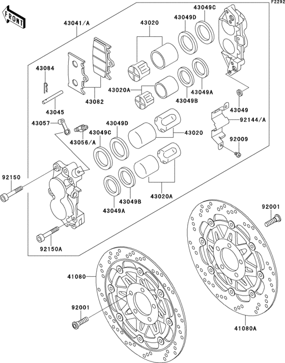 Front caliper Kawasaki ZX750 ZX750 ZXR750