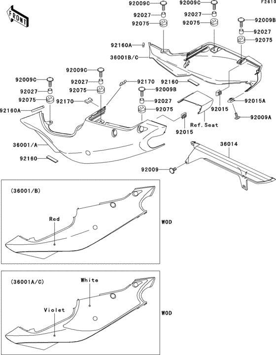 Side covers/chain cover(zx750-p1) Kawasaki ZX750 ZX750 Ninja ZX-7R