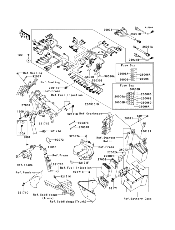 Chassis electrical equipment(baf/bbf) Kawasaki VN1700 VN1700 Voyager ABS