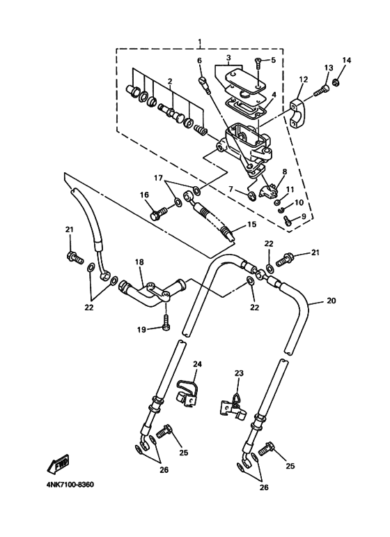 Передний тормозной цилиндр Yamaha XVZ1300 XVZ13A XVZ13AK Royal Star