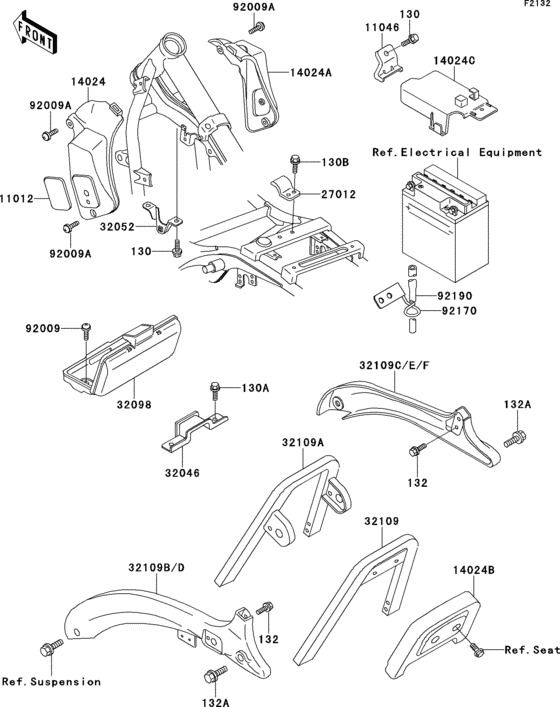 Battery case Kawasaki EN500 EN500 Vulcan 500