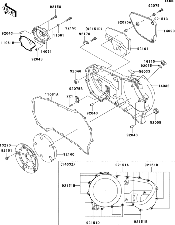Right engine cover(s) Kawasaki VN1600 VN1600 Classic