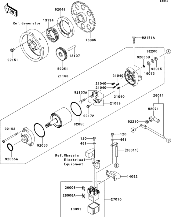 Starter motor Kawasaki ZX1000 ZX1000 Ninja 1000