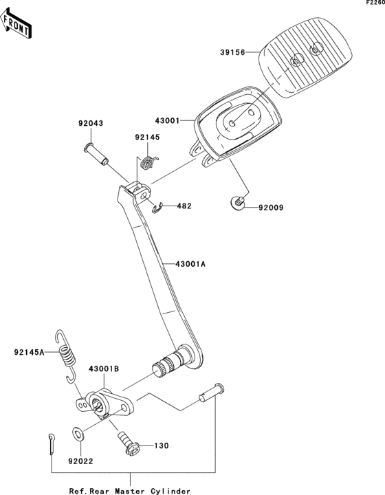 Brake pedal/torque link Kawasaki VN1600 VN1600 Vulcan 1600 Classic