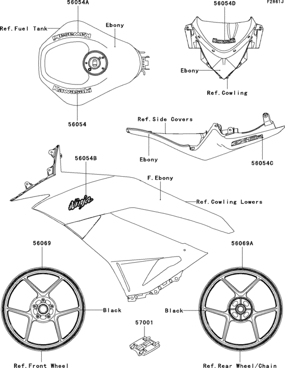 Decals(ebony)(rbf) Kawasaki ZX600 ZX600 Ninja ZX-6R