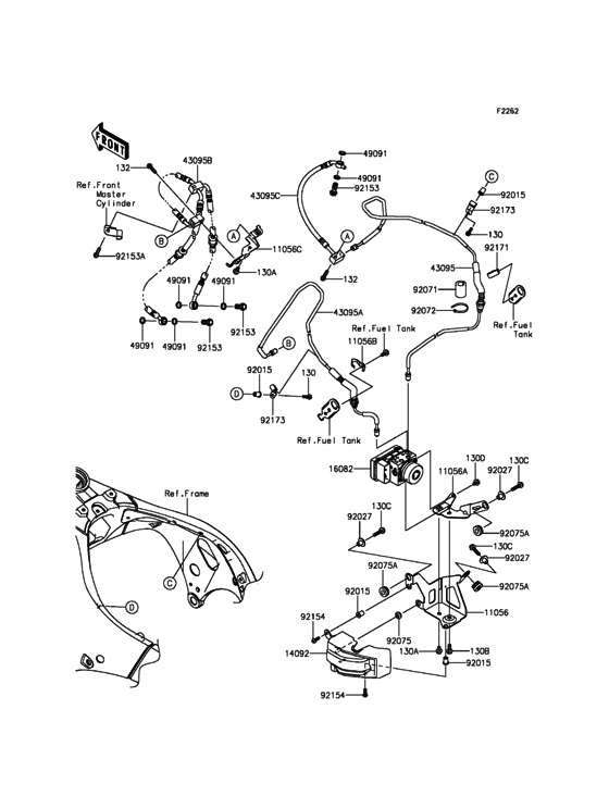 Brake Piping Kawasaki ZX1000 ZX1000 Ninja ZX-10R ABS 30th Anniversary Edition
