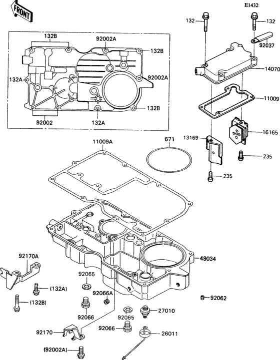 Breather body/oil pan Kawasaki ZX1100 ZX1100 Ninja ZX-11 Breather body/oil pan Kawasaki ZX1100 ZX1100 Ninja ZX-11