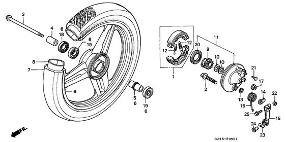 Переднее колесо Honda SH50 SH50D SH Fifty