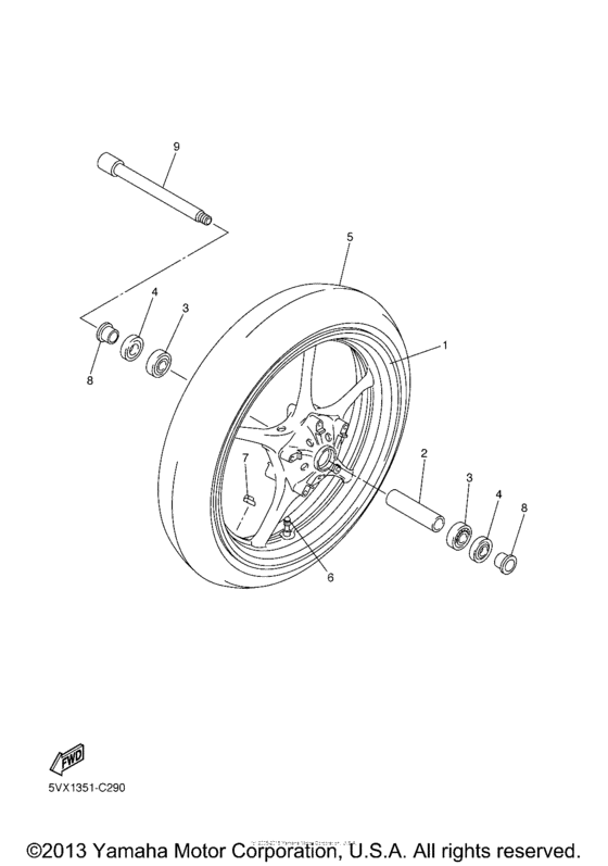 Переднее колесо Yamaha FZ6 FZ6-SHG FZ6 FAZER S2