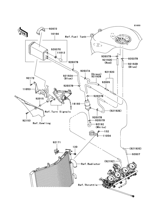 Fuel evaporative system Kawasaki ZX1000 ZX1000 Ninja ZX-10R