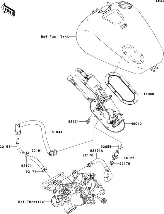 Топливный насос Kawasaki VN1500 VN1500 Vulcan 1500 Classic FI