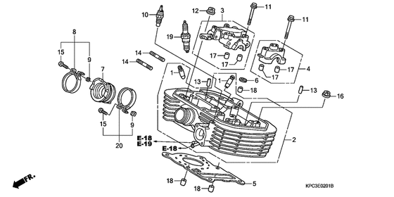 Rear cylinder head Honda XL125 XL125V Varadero