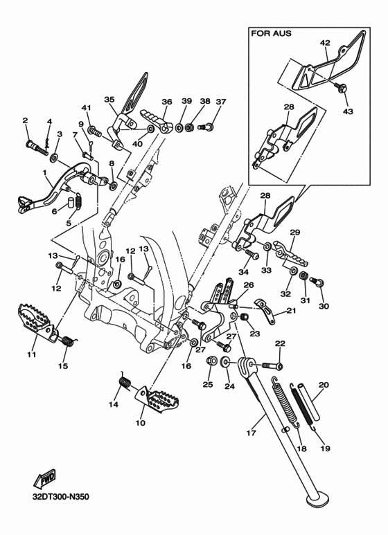 Подножки & Подставка Yamaha WR250 WR250R WR250R