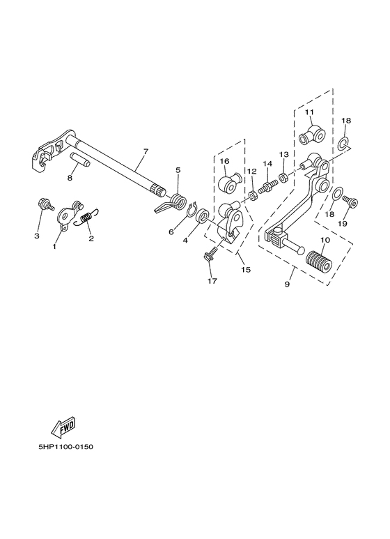 Вал переключения Yamaha TTR125 TTR125L TT-R125