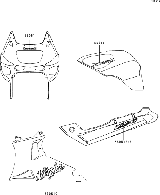 Decals(green)(zx600-e5/e6) Kawasaki ZX600 ZX600 Ninja ZX-6