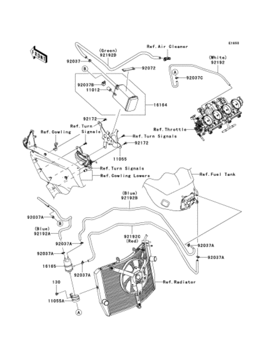 Fuel evaporative system Kawasaki ZX600 ZX600 Ninja ZX-6R