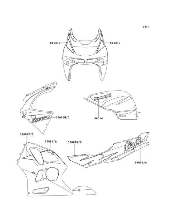 Decals(green/white)(zx600-f1) Kawasaki ZX600 ZX600 Ninja ZX-6R