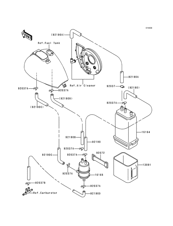 Fuel evaporative system Kawasaki VN800 VN800 Vulcan 800 Classic
