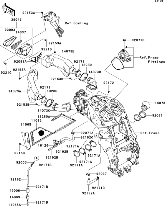 Воздушный фильтр Kawasaki ZX1400 ZX1400 Ninja ZX-14