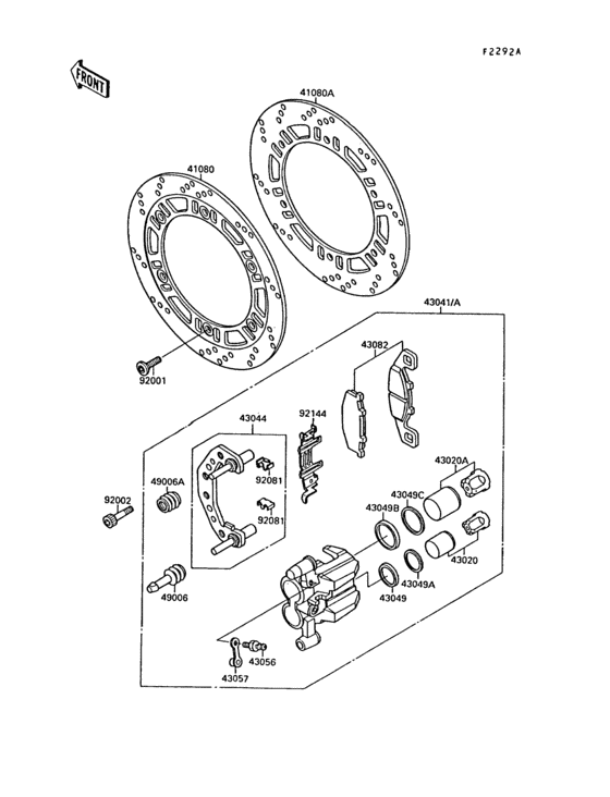 Front brake(zx750f-016328- ) Kawasaki ZX750 ZX750 GPX750R