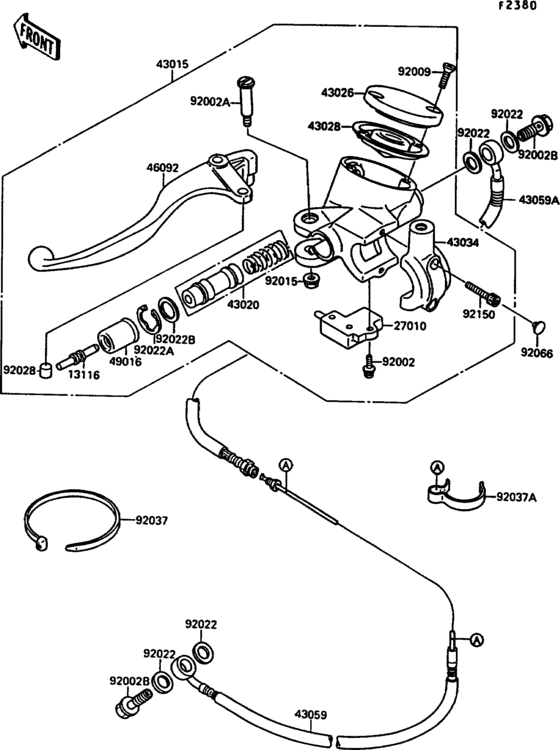Clutch master cylinder Kawasaki VN1500 VN1500 VN-15