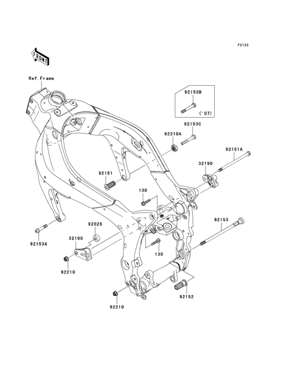 Engine mount Kawasaki ZX600 ZX600 Ninja ZX-6R