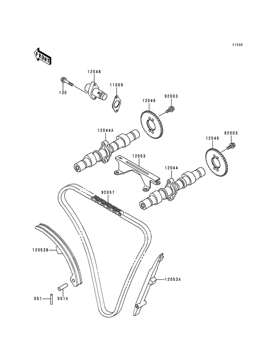 Распредвал & Цепь ГРМ & Натяжитель Kawasaki EN500 EN500 Vulcan 500 LTD