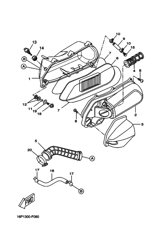 Впускная система Yamaha VP125 VP125 X-City