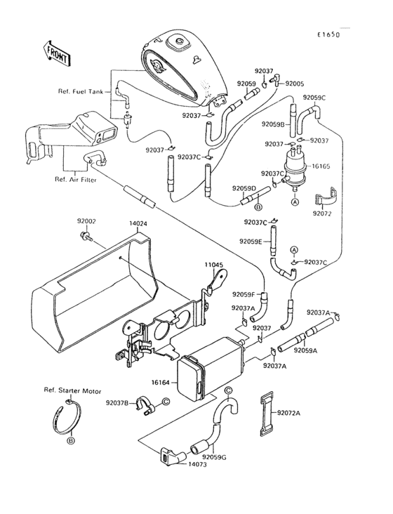 Fuel evaporative system Kawasaki VN1500 VN1500 Vulcan 88