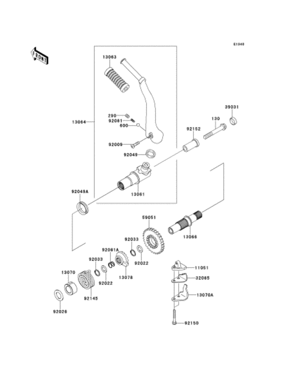 Kickstarter mechanism Kawasaki EJ650 EJ650 W650