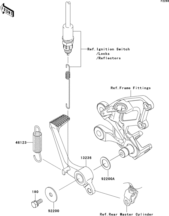 Brake pedal/torque link Kawasaki ZX1400 ZX1400 Ninja ZX-14