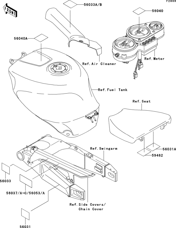 Информационные наклейки Kawasaki ZX750 ZX750 Ninja ZX-7R