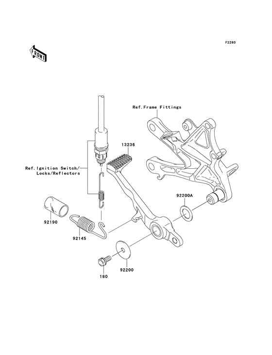Brake pedal/torque link Kawasaki ZX1000 ZX1000 Ninja ZX-10R