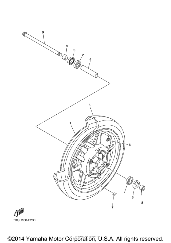 Переднее колесо Yamaha XVS1300 XVS1300A V-Star