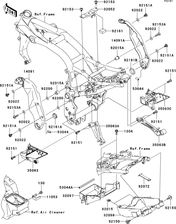 Frame fittings(j1h) Kawasaki ZR750 ZR750 Z750