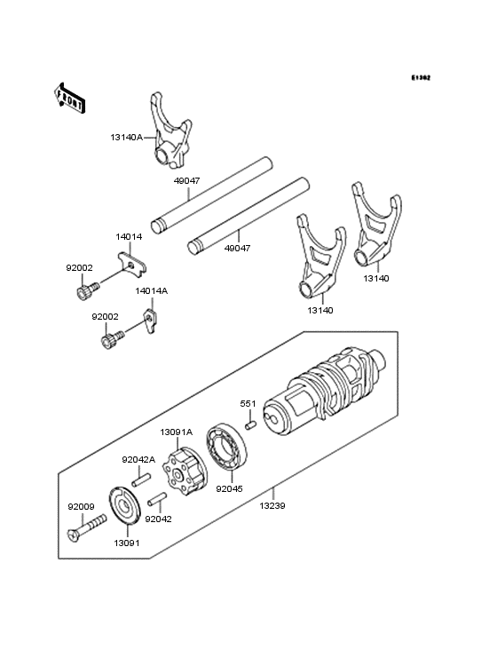Копирный вал & Вилки Kawasaki ZR1100 ZR1100 Zephyr 1100 Копирный вал & Вилки Kawasaki ZR1100 ZR1100 Zephyr 1100
