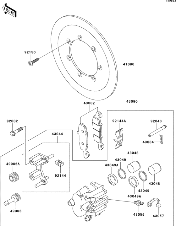 Front brake(r4/r5) Kawasaki VN1500 VN1500 Vulcan 1500 Drifter
