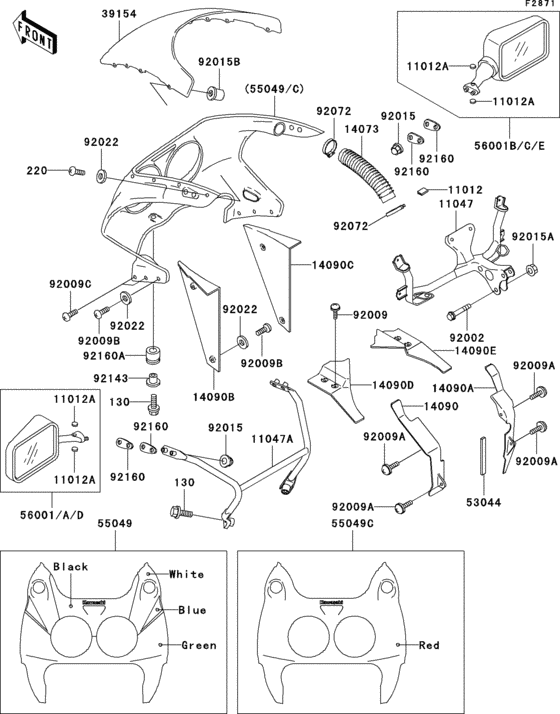 Cowling(1/2) Kawasaki ZX750 ZX750 Ninja ZX-7