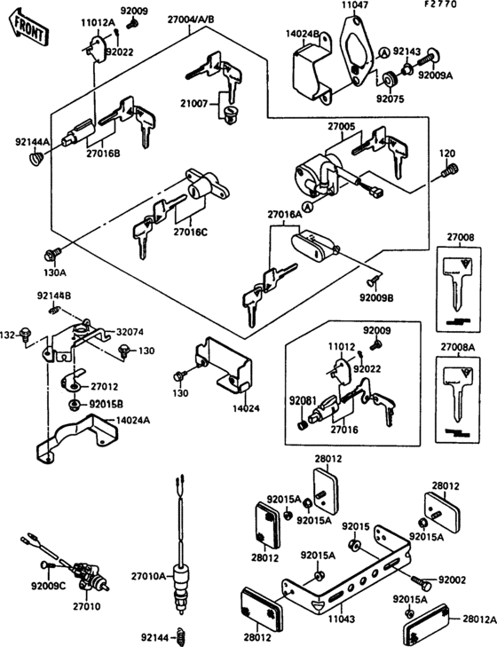 Ignition switch(1/2) Kawasaki EN500 EN500 Vulcan 500
