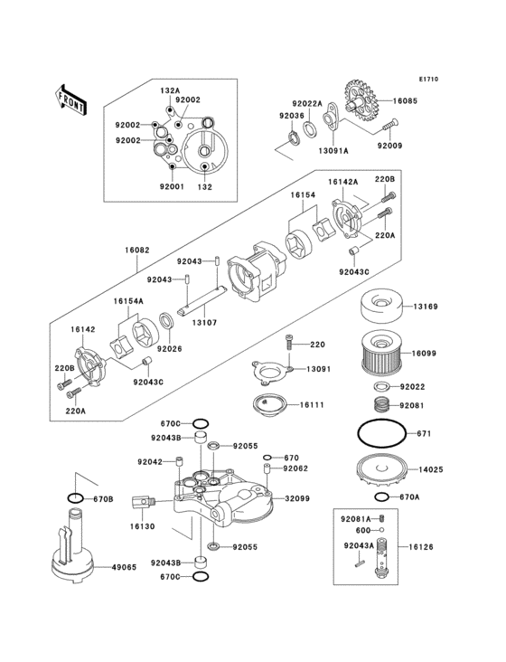 Масляный насос (1/2) Kawasaki ZX1100 ZX1100 ZZ-R1100 Масляный насос (1/2) Kawasaki ZX1100 ZX1100 ZZ-R1100