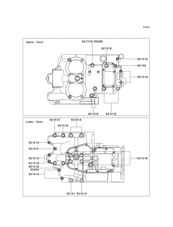 Болты картера двигателя Kawasaki EJ650 EJ650 W650