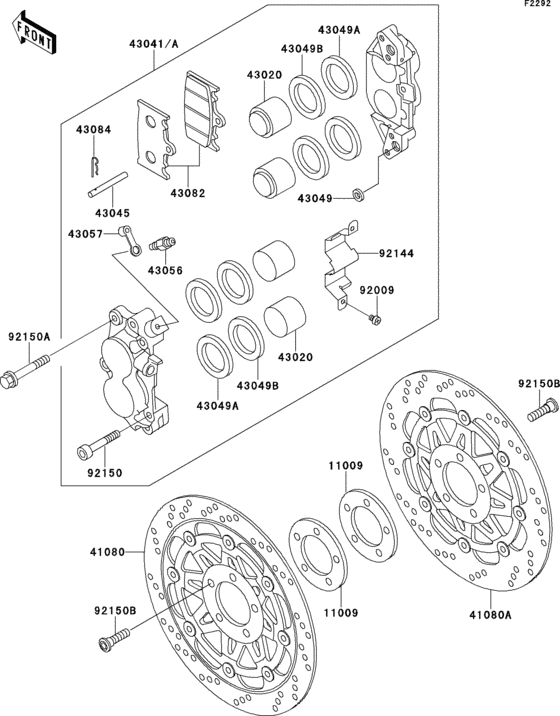 Передний тормоз Kawasaki ZX400 ZX400 ZXR400