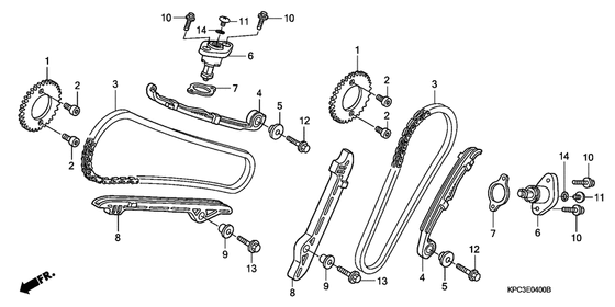 Цепь ГРМ & Натяжитель & Успокоитель Honda XL125 XL125V Varadero