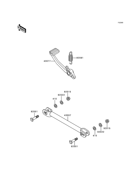 Brake pedal/torque link Kawasaki ZG1000 ZG1000 Concours