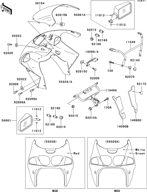 Cowling(zx750-p1) Kawasaki ZX750 ZX750 Ninja ZX-7R