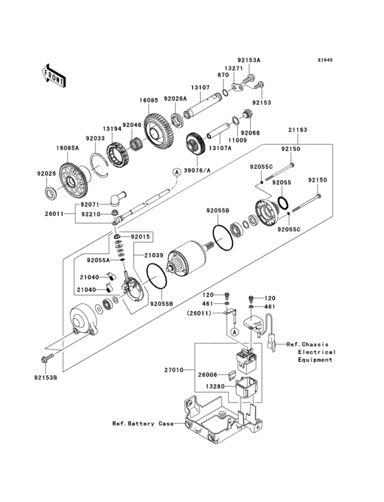 Starter motor Kawasaki ZX1400 ZX1400 Ninja ZX-14