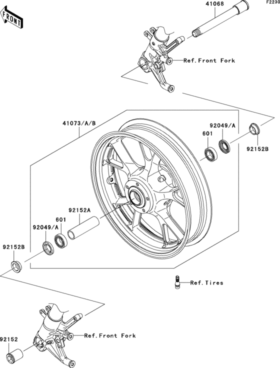 Front wheel Kawasaki ZX1400 ZX1400 Ninja ZX-14