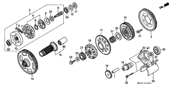 Primary drive gear Honda GL1500 GL1500C Valkyrie