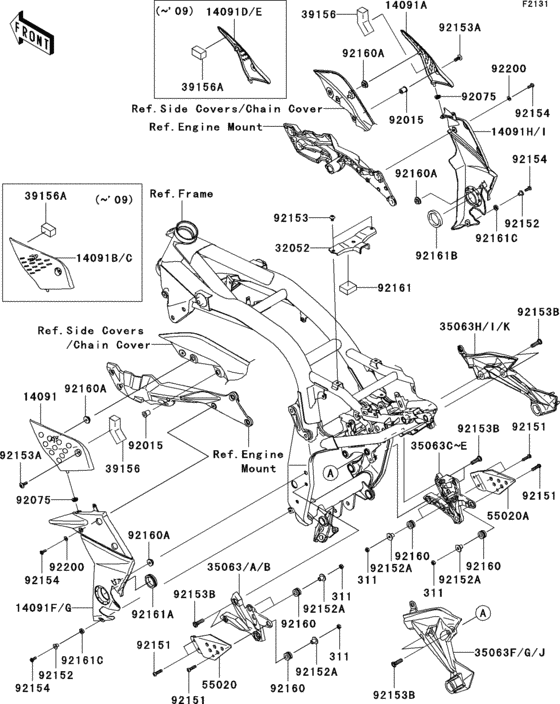 Frame fittings(1/2) Kawasaki ZR750 ZR750 Z750