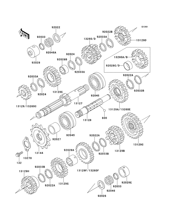 Transmission(1/2) Kawasaki ZR550 ZR550 Zephyr
